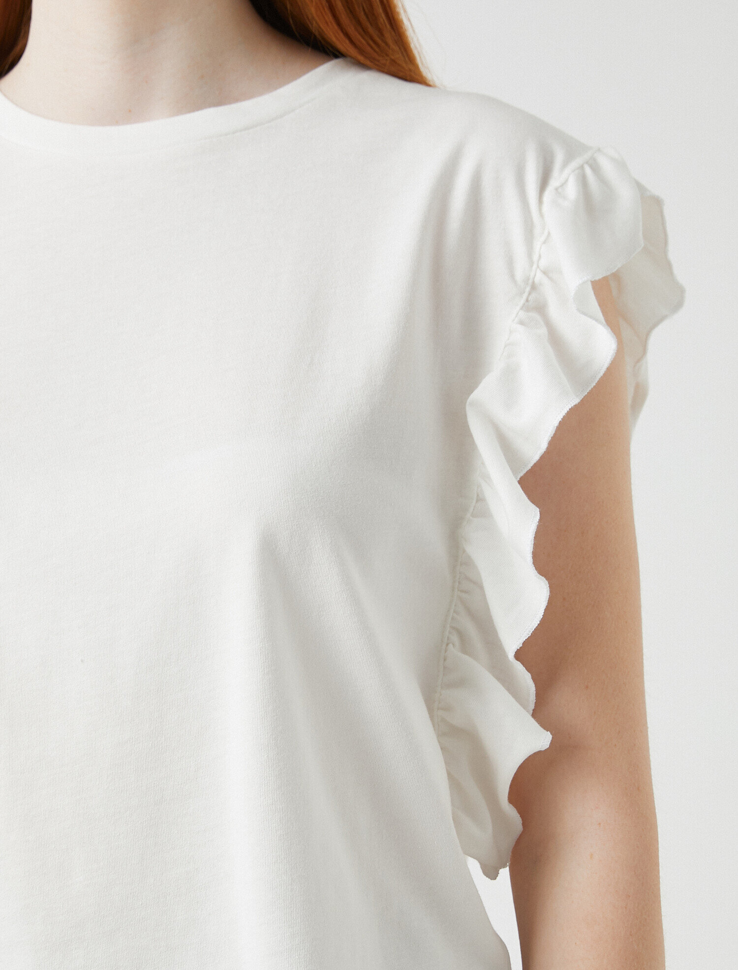   Fırfırlı Tişört Pamuklu