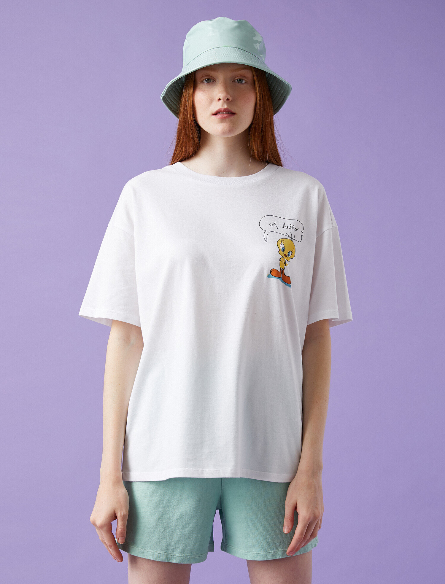   Tweety Tişört Lisanslı Pamuklu Oversize