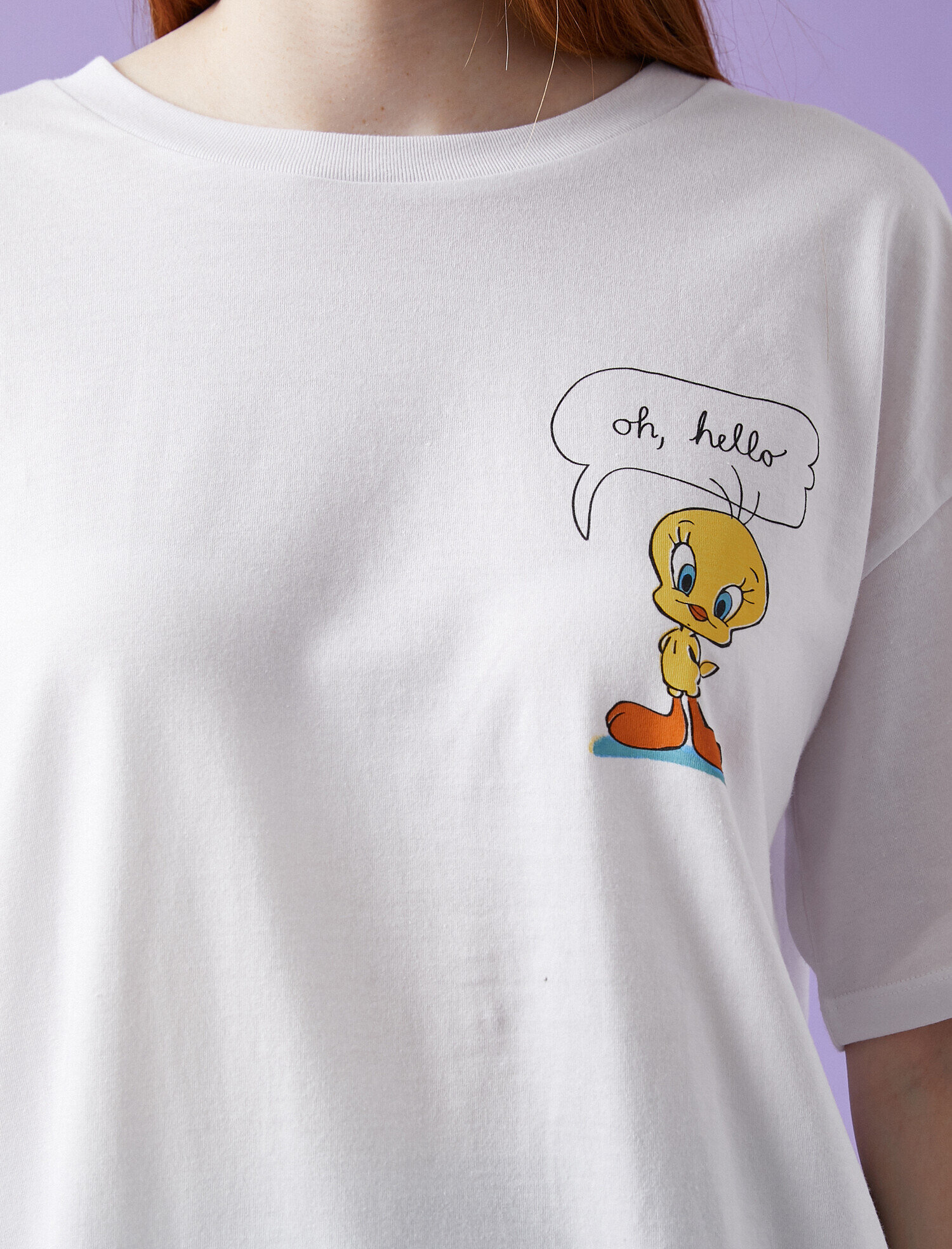   Tweety Tişört Lisanslı Pamuklu Oversize