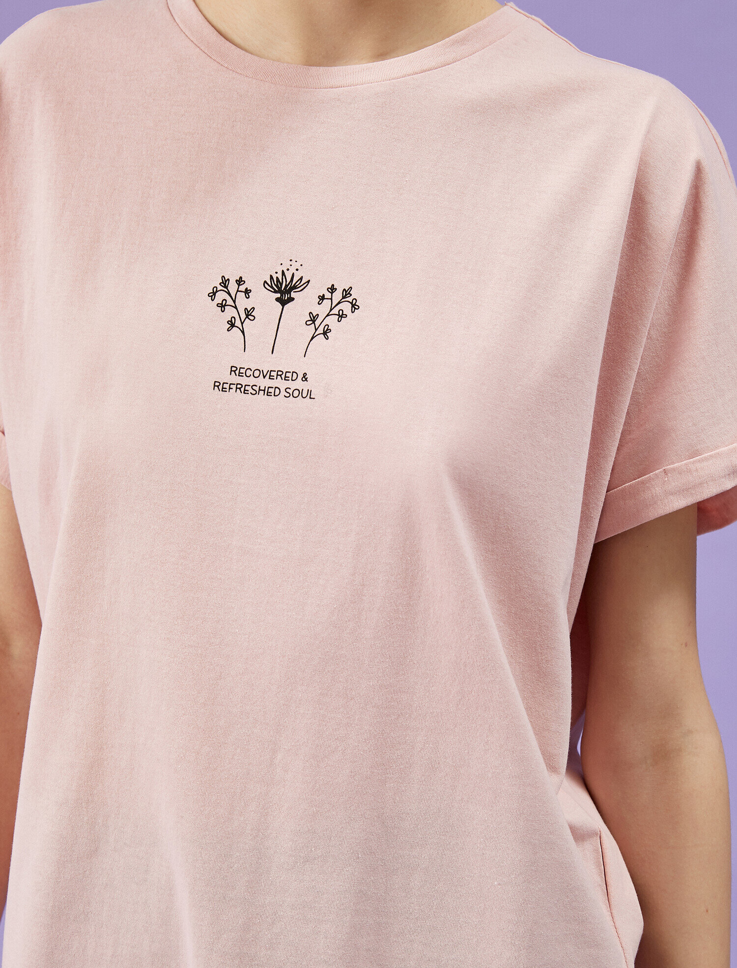   Baskılı Tişört Pamuklu Oversize