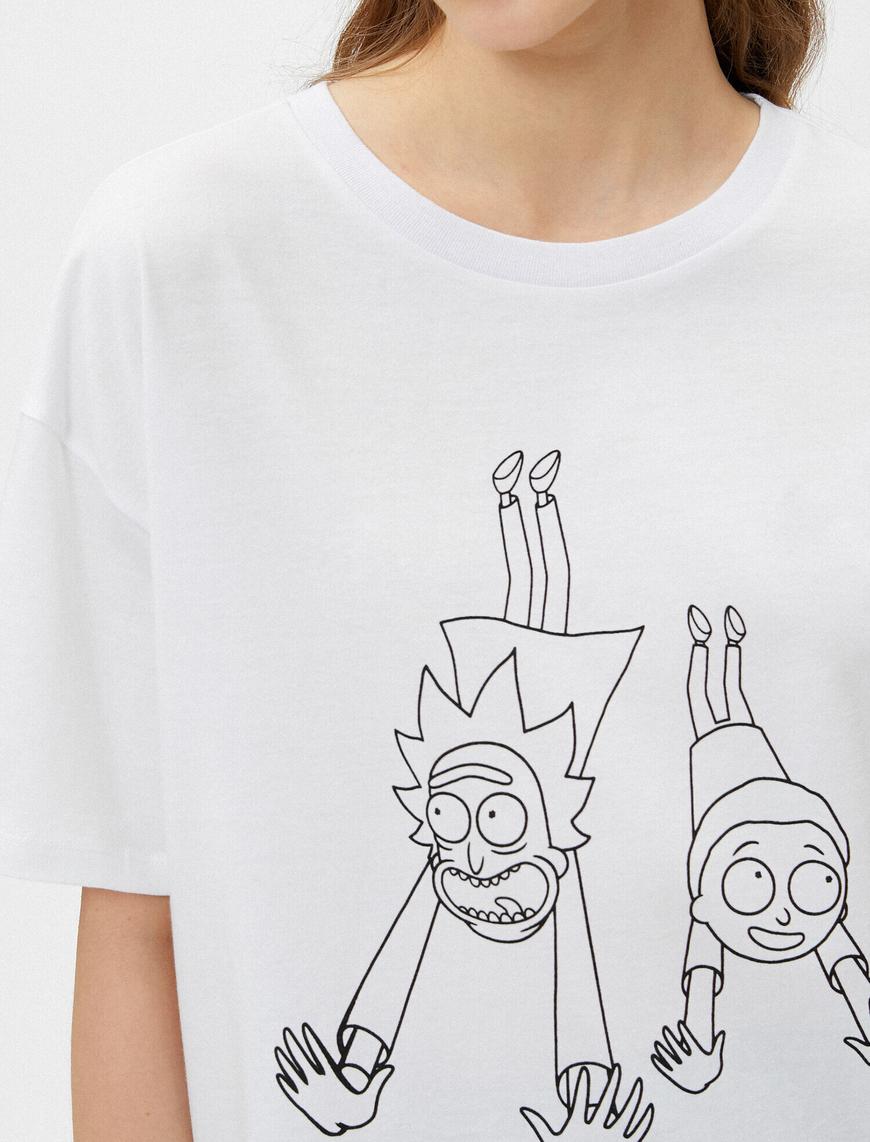   Rick and Morty Tişört Lisanslı Kısa Kollu Pamuklu Oversize