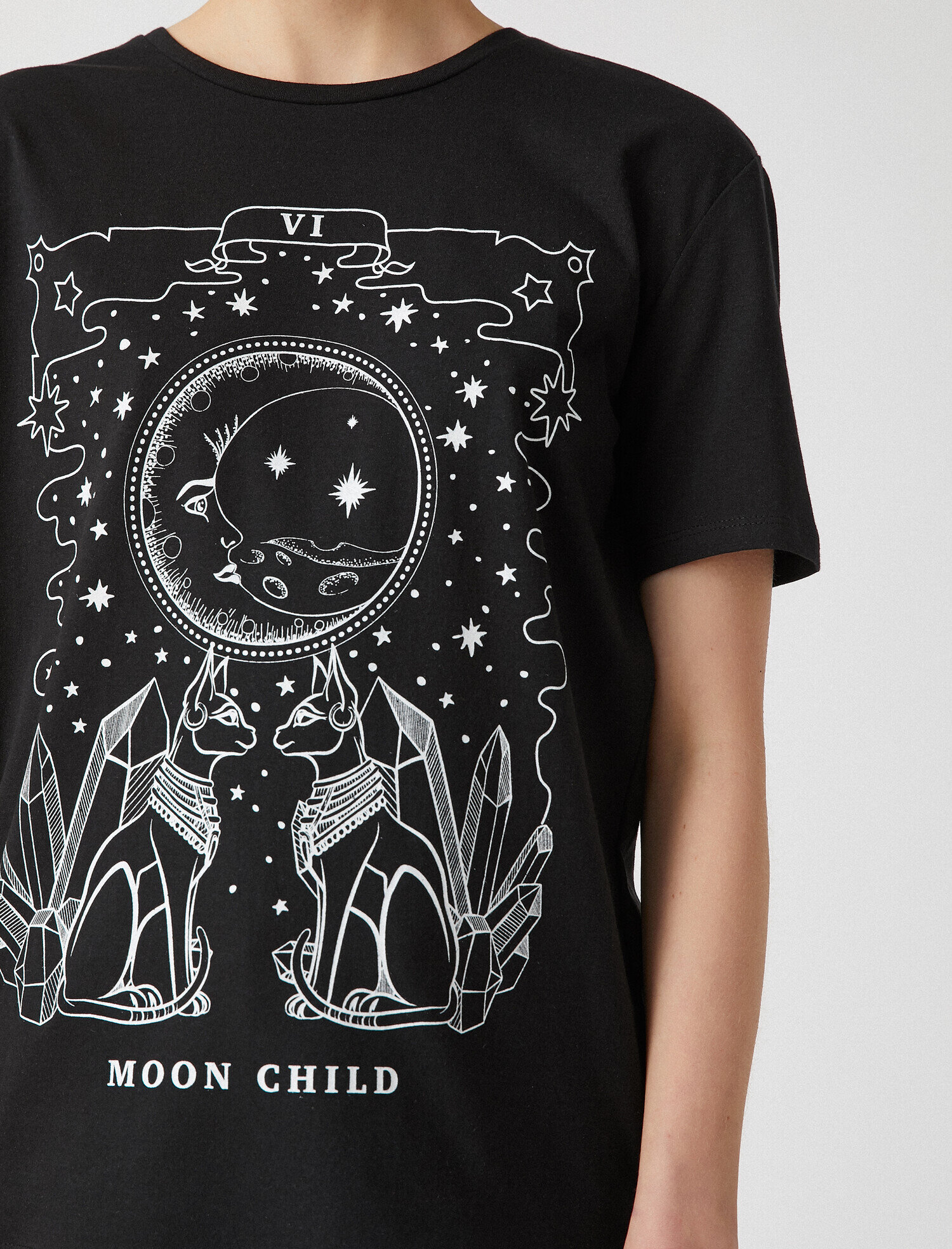   Kısa Kollu Tişört Baskılı Bisiklet Yaka Pamuklu