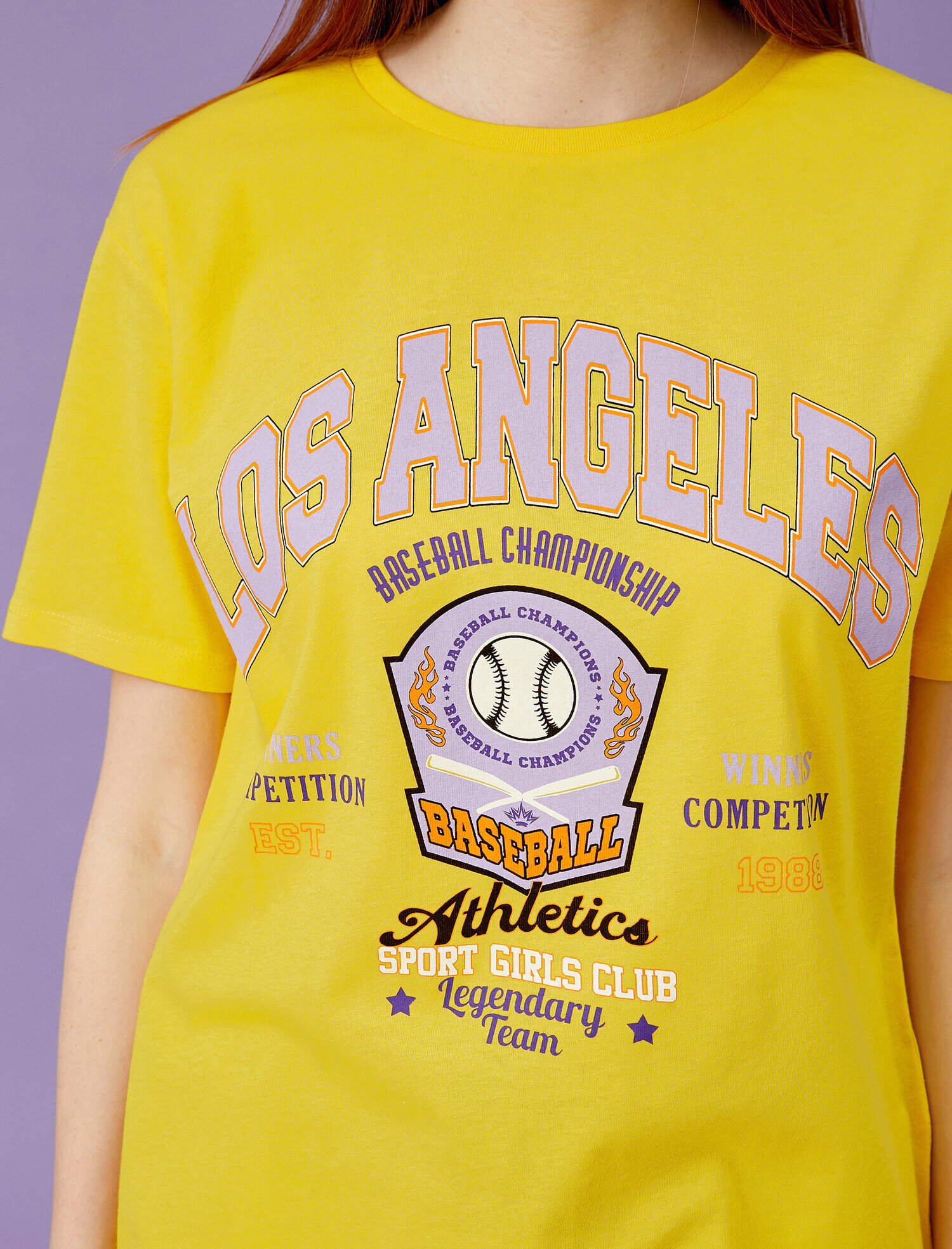   Baskılı Tişört Bisiklet Yaka Pamuklu