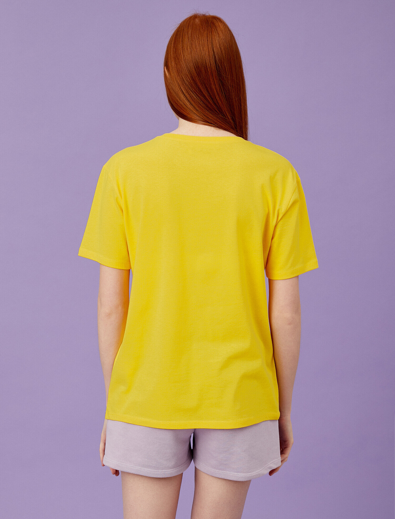   Baskılı Tişört Bisiklet Yaka Pamuklu