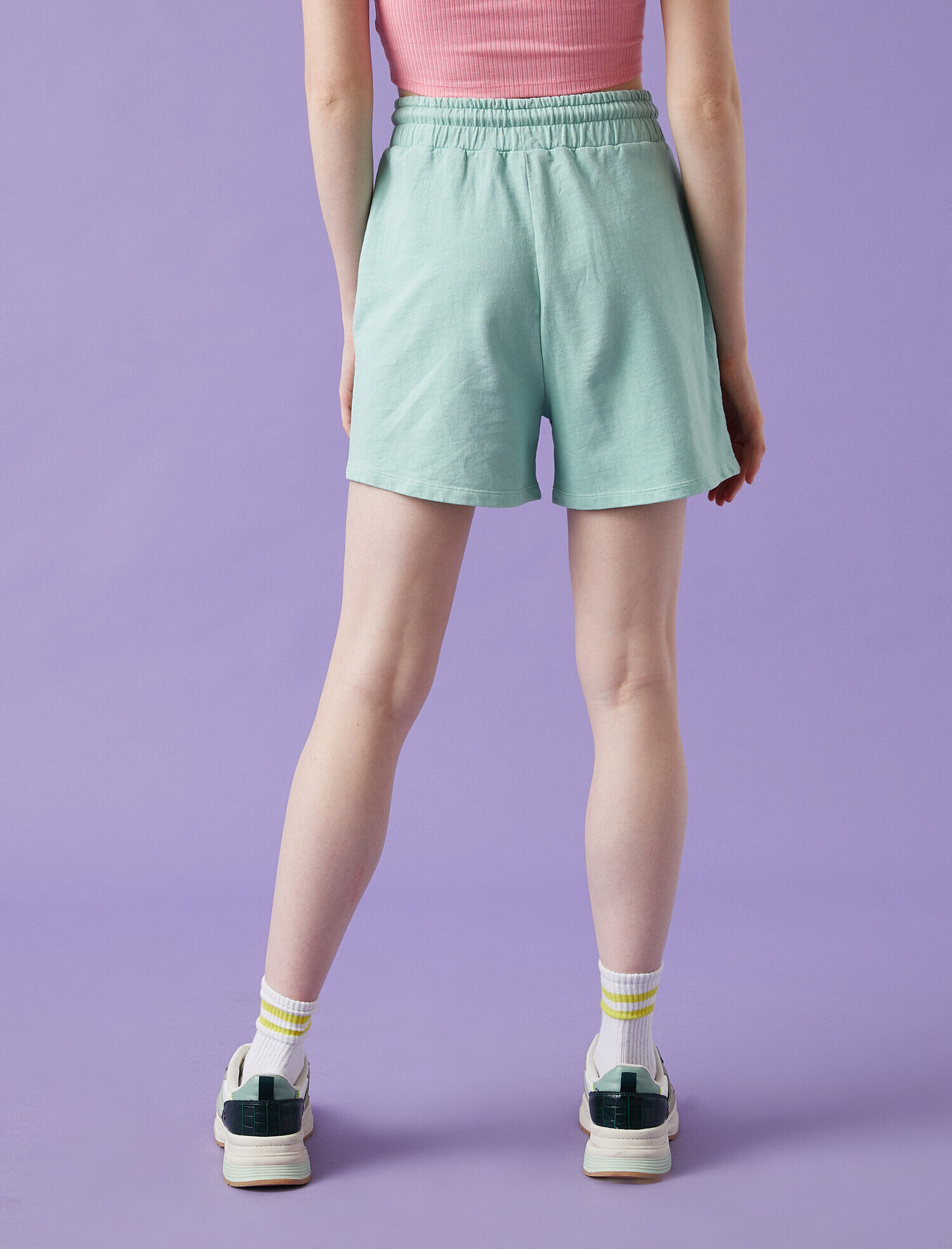   Cepli Şort Belden Bağlamalı Pamuklu