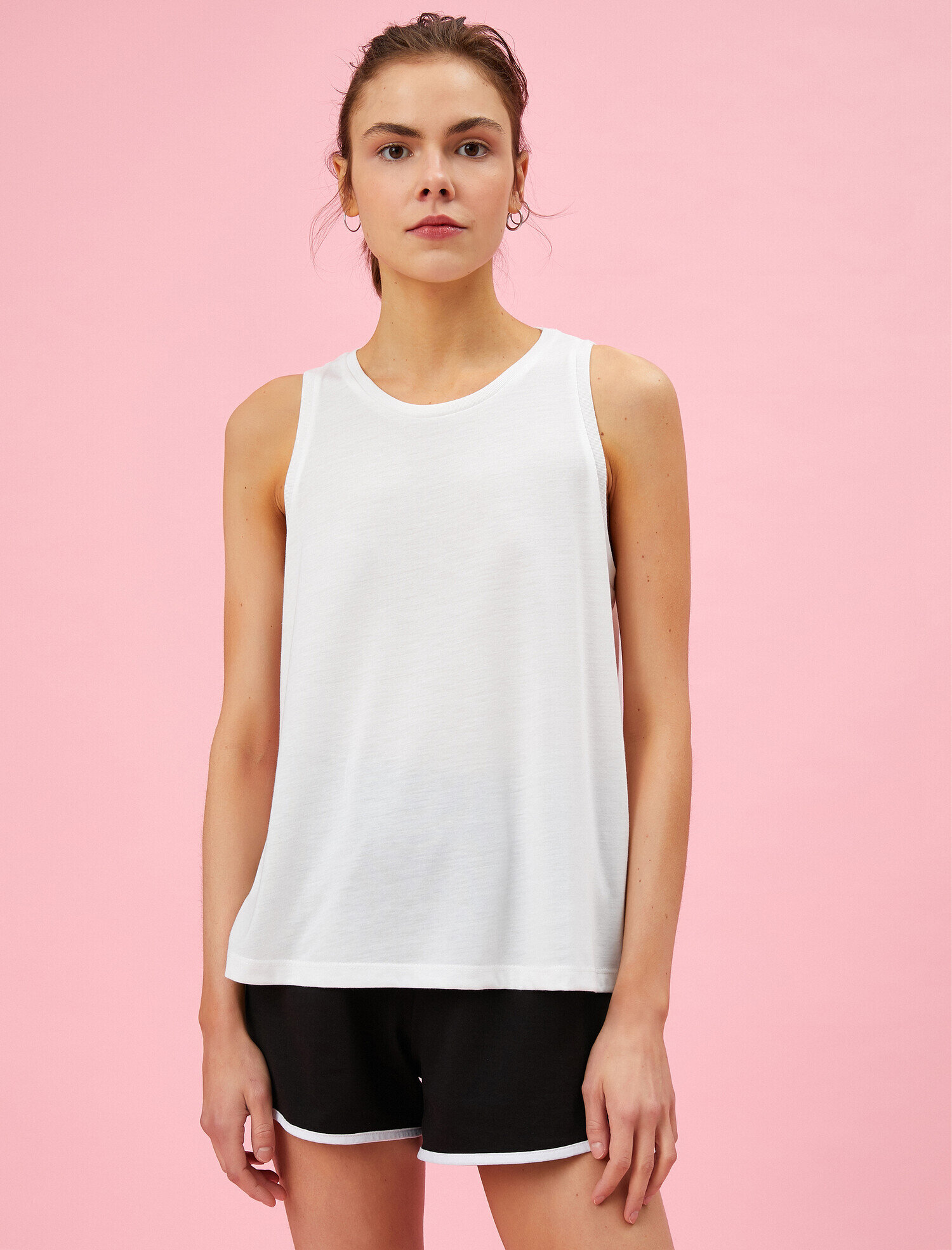   Çizgili Atlet Basic Halter Yaka Tanktop