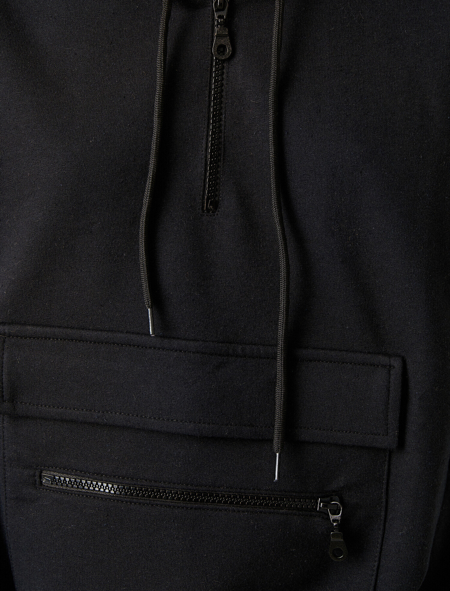   Kapüşonlu Fermuar Detaylı Cepli Sweatshirt