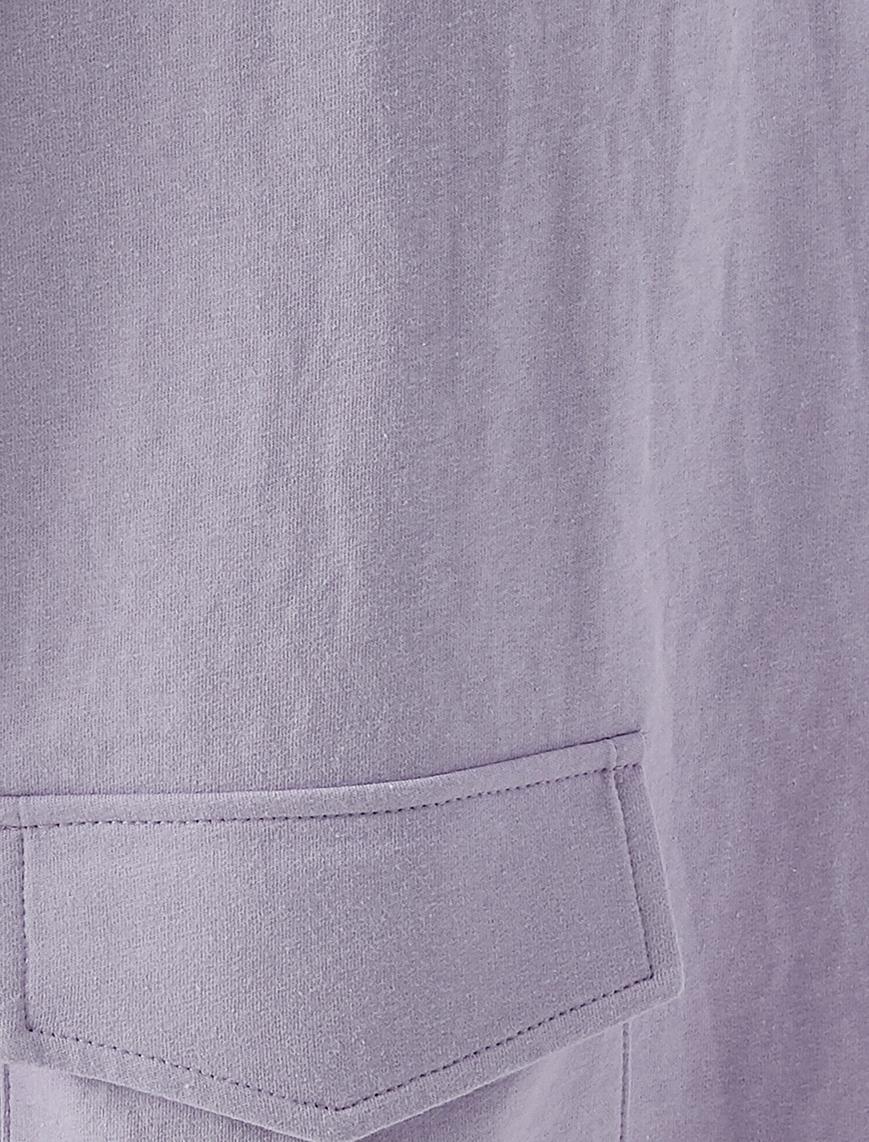   Uzun Sweatshirt Kapüşonlu Cepli