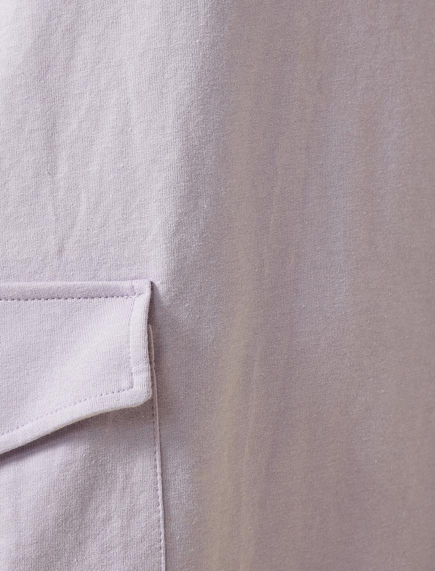   Uzun Sweatshirt Kapüşonlu Cepli