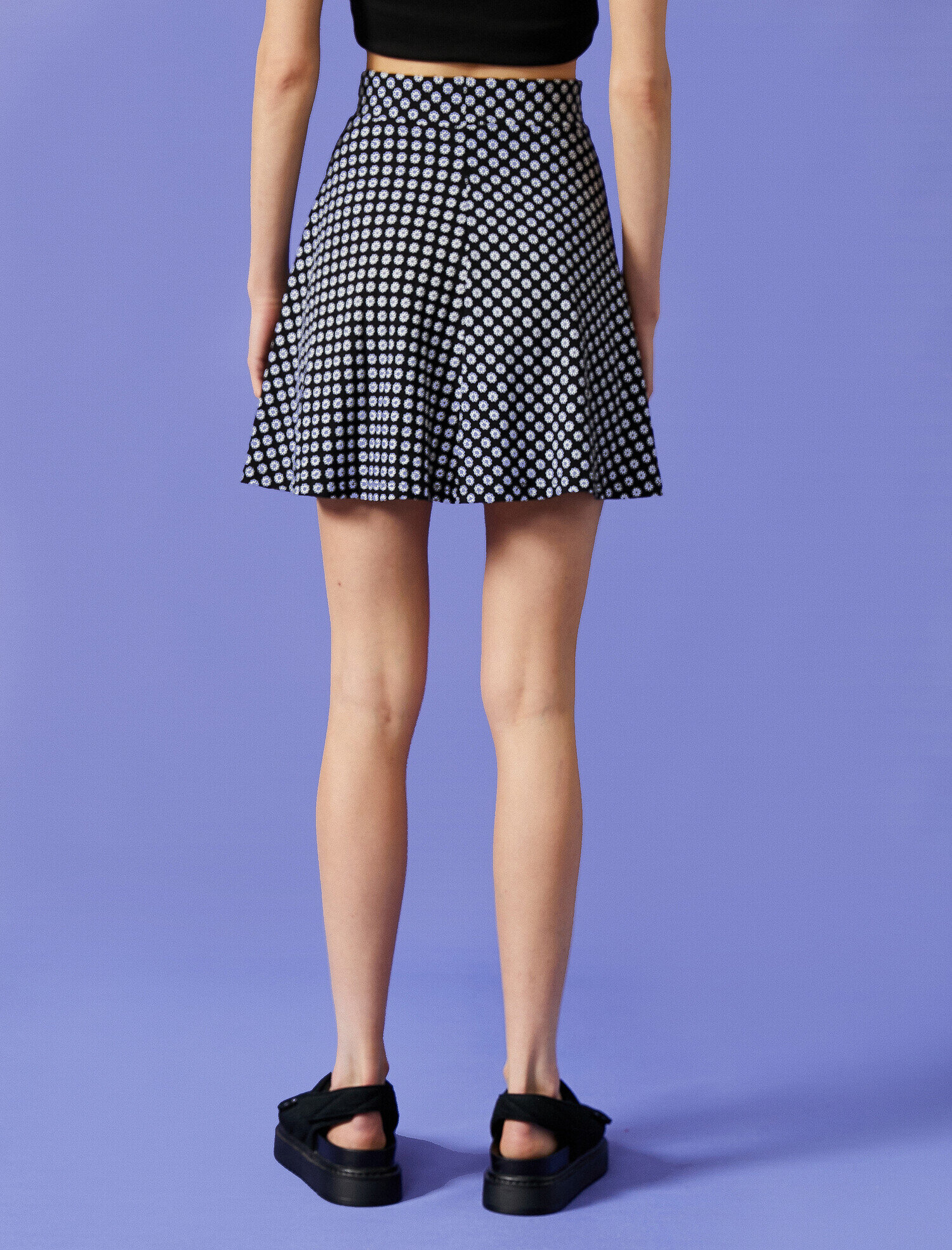   Çiçekli Etek Mini Pamuklu