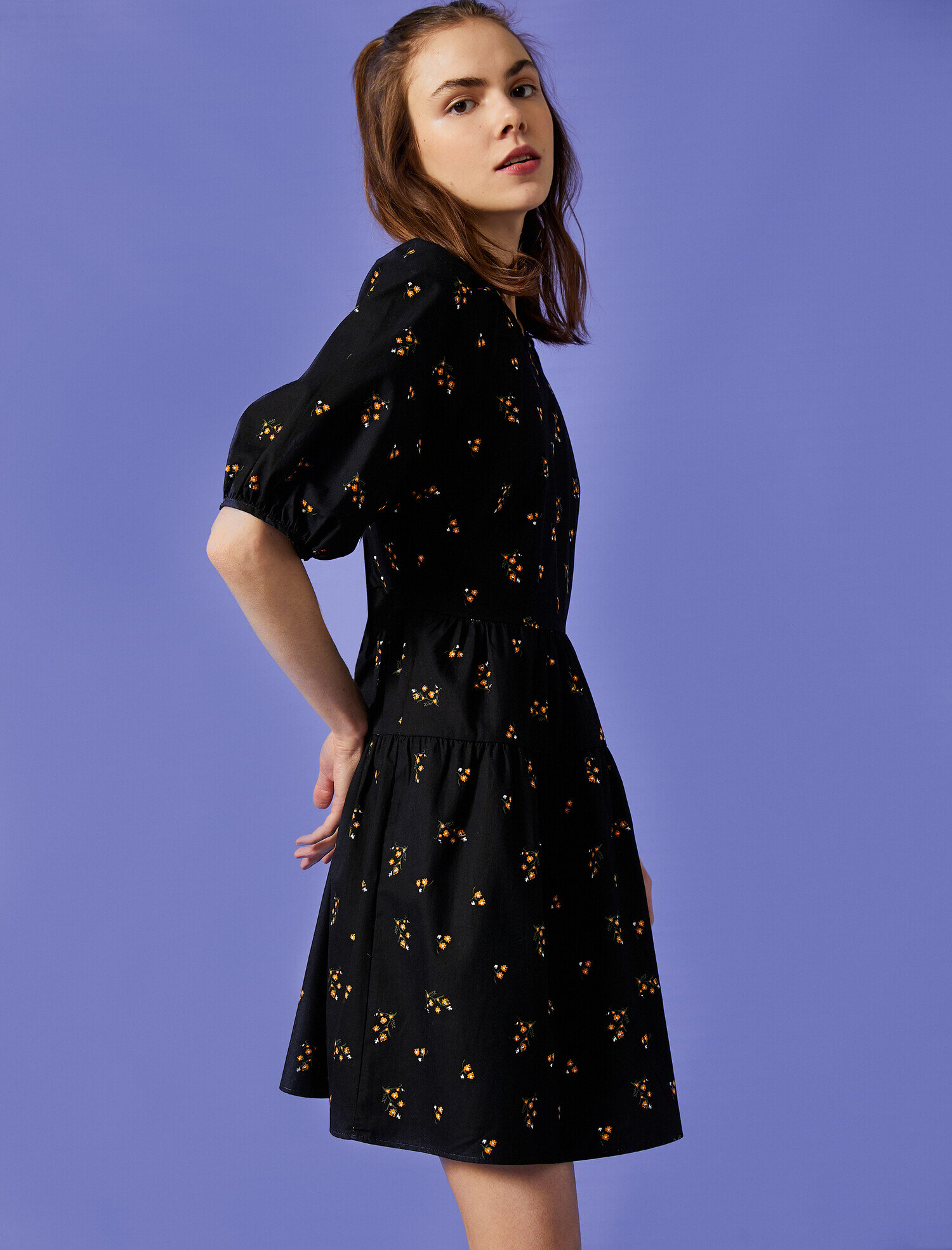   Poplin Elbise Çiçekli