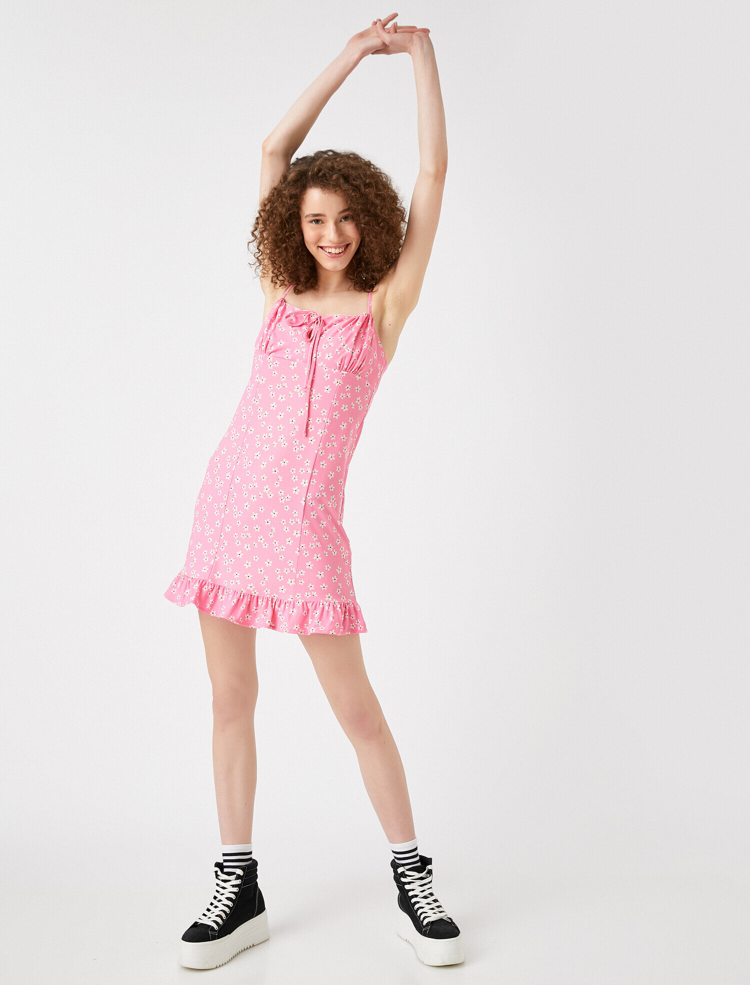   Çiçekli Yazlık Elbise Ince Askili