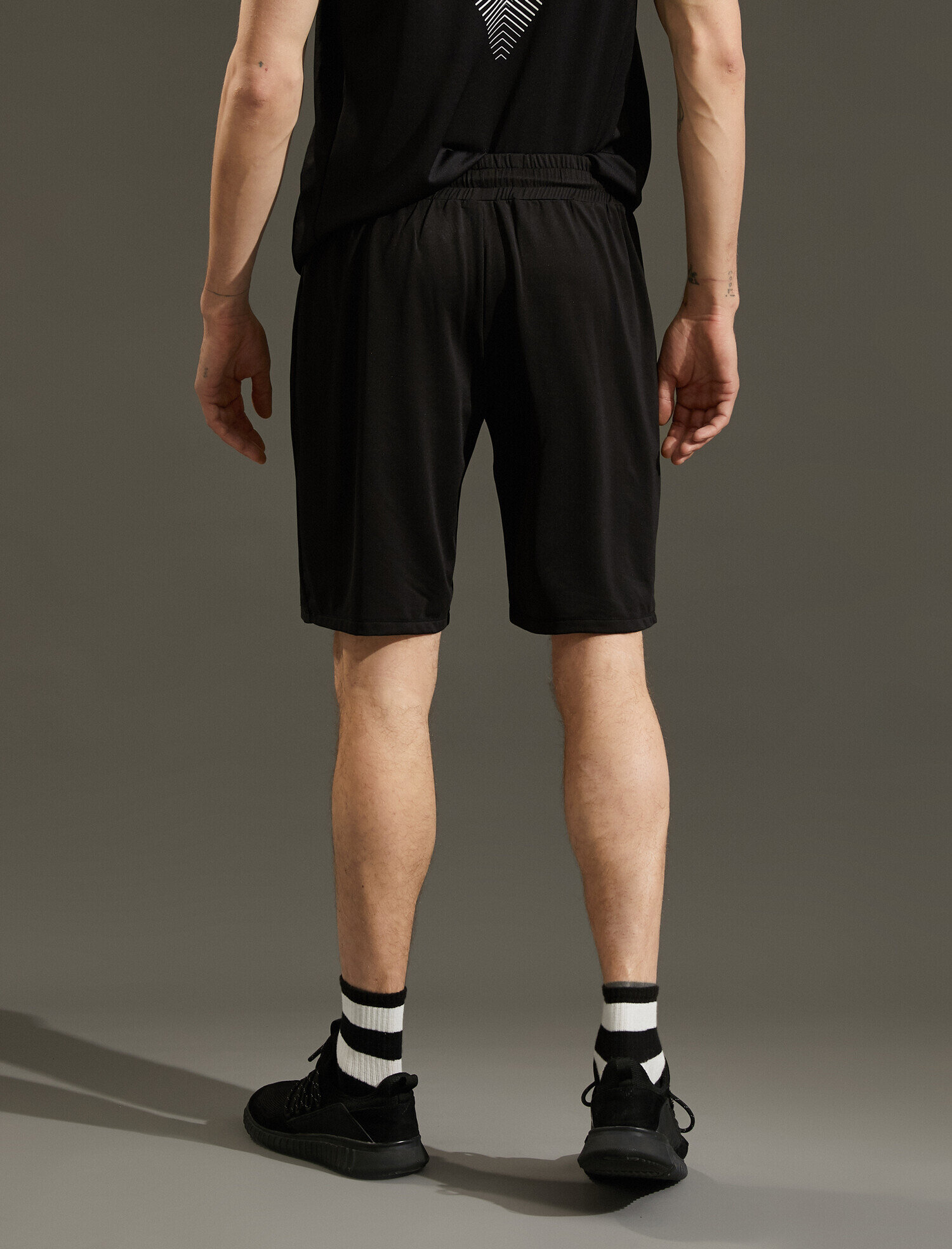   Sloganlı Şort Relaxed Fit Çift Cepli