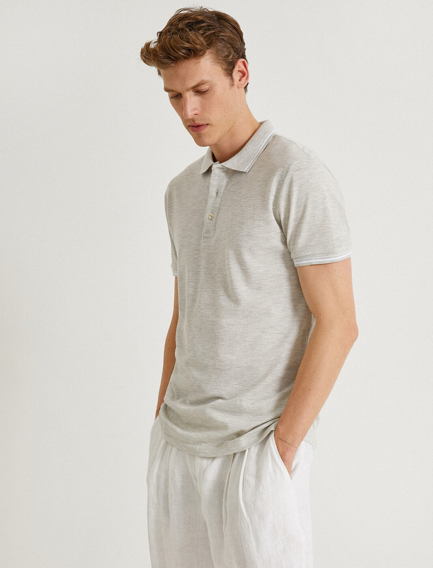   Polo Yaka Tişört Kısa Kollu Pamuklu