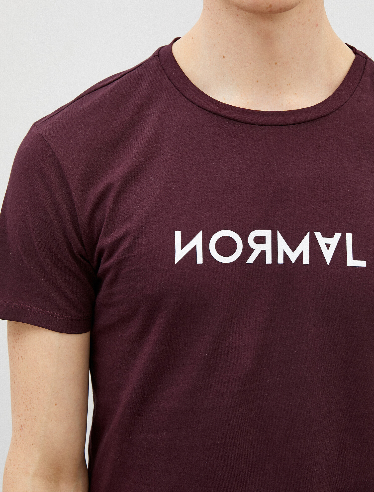   Yazılı Baskılı Tişört Kısa Kollu Bisiklet Yaka Pamuk