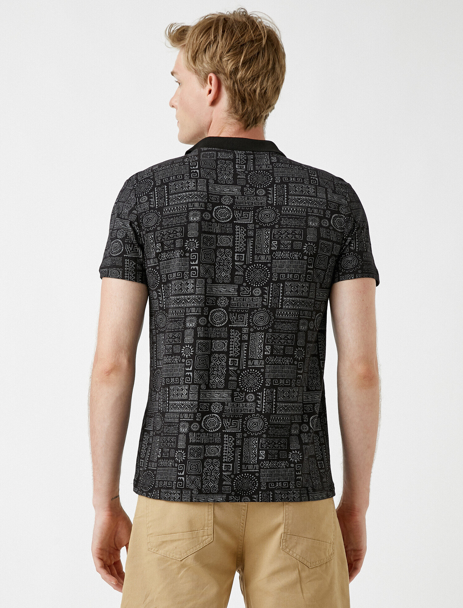   Desenli Polo Tişört Pamuklu