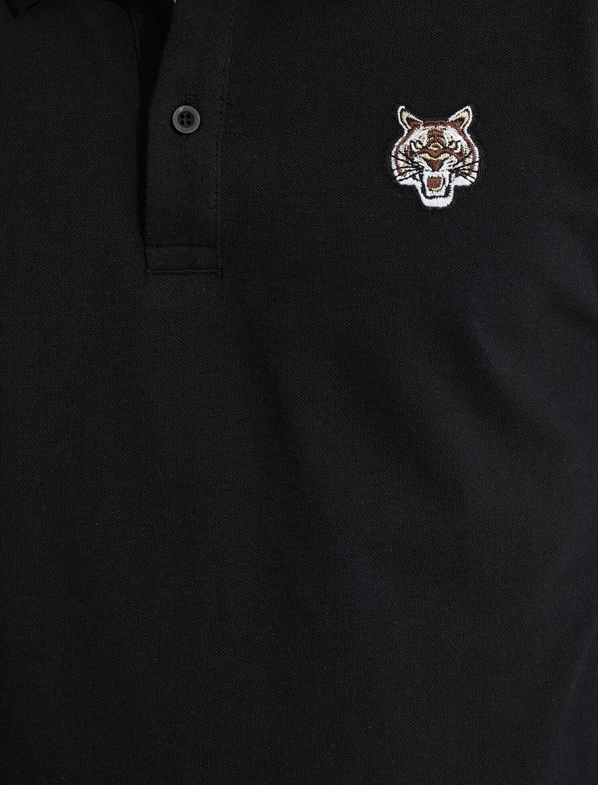   Polo Yaka Tişört Slim Fit Şerit Detaylı