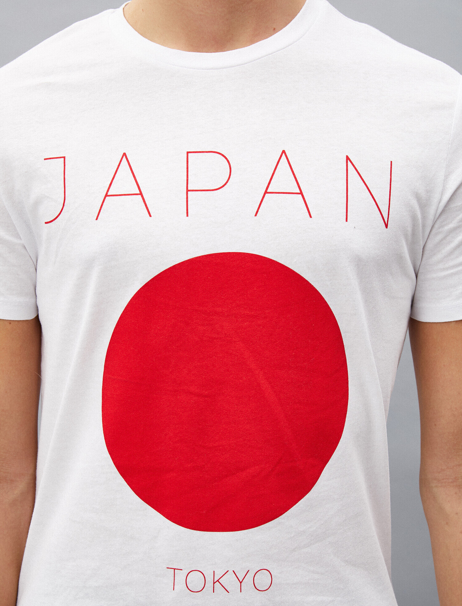 Pamuklu Baskılı Bisiklet Yaka Kısa Kollu Tişört