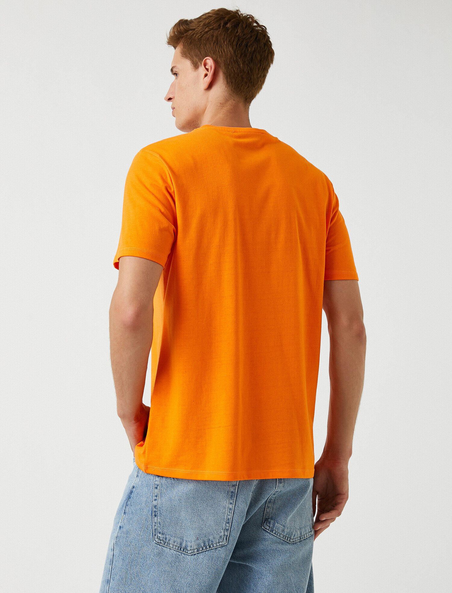   Baskılı Tişört Bisiklet Yaka