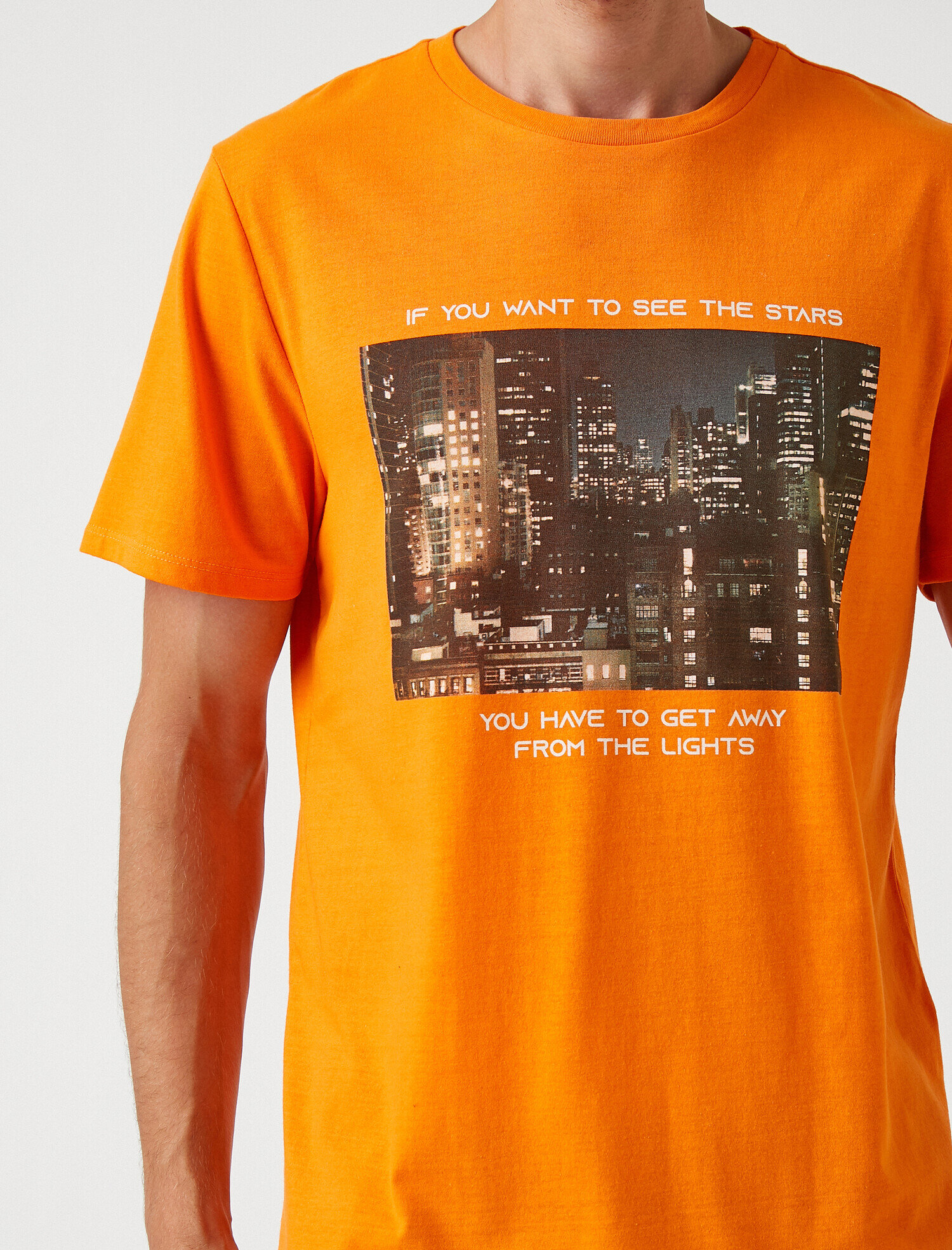   Baskılı Tişört Bisiklet Yaka