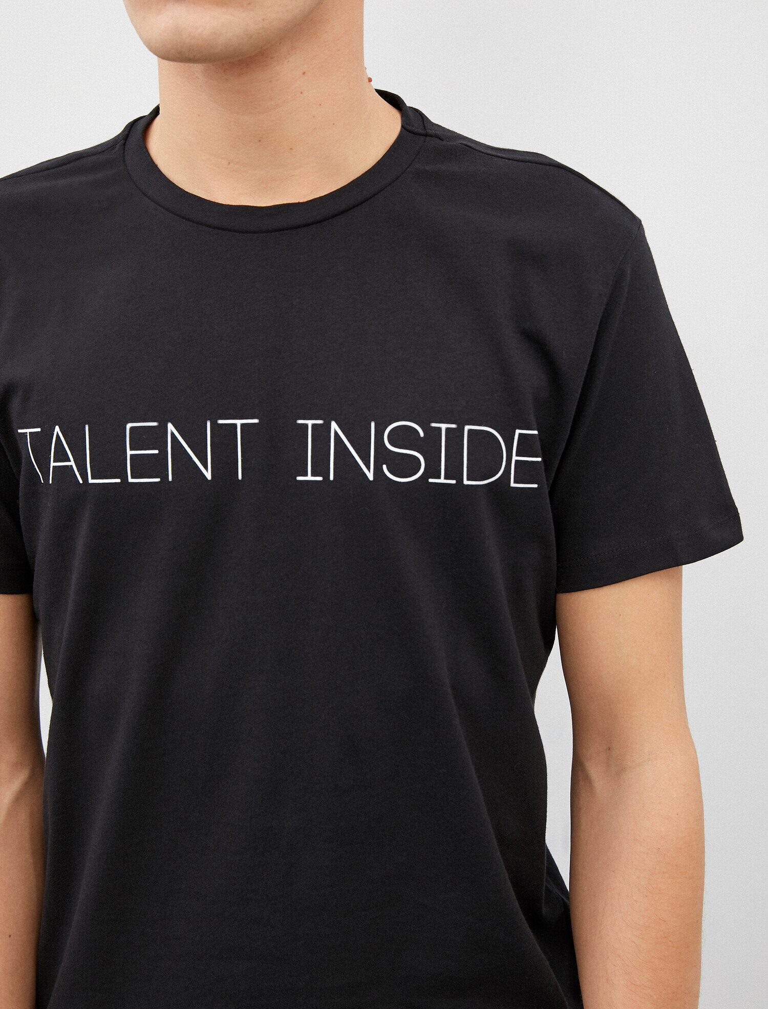   Yazılı Tişört Bisiklet Yaka Kısa Kollu Pamuklu