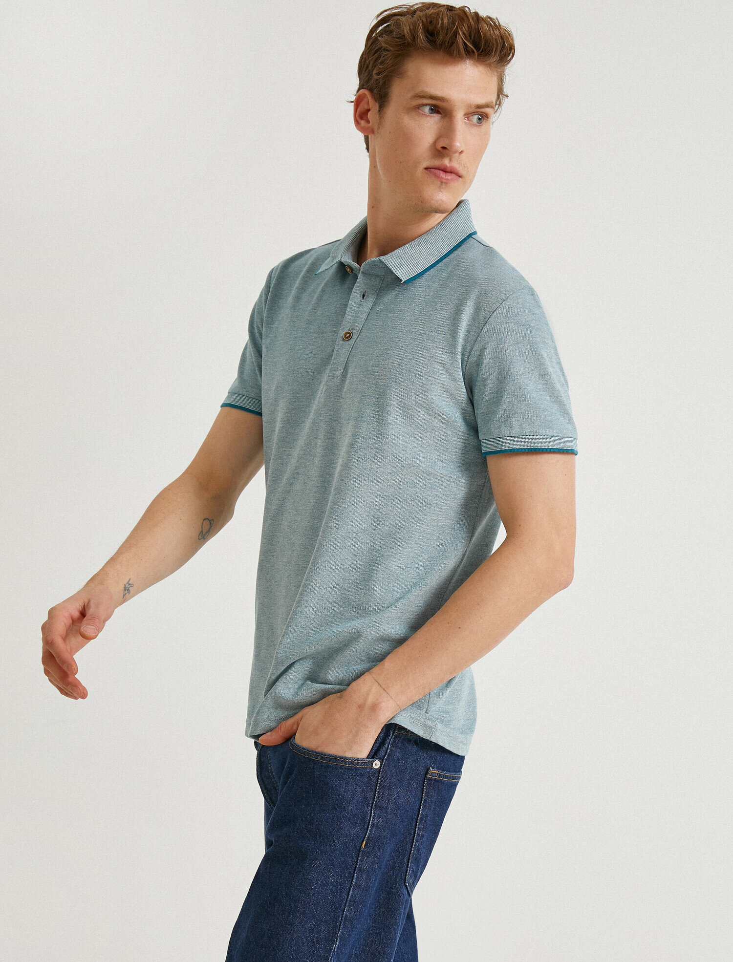   Polo Yaka Tişört Kısa Kollu Pamuklu