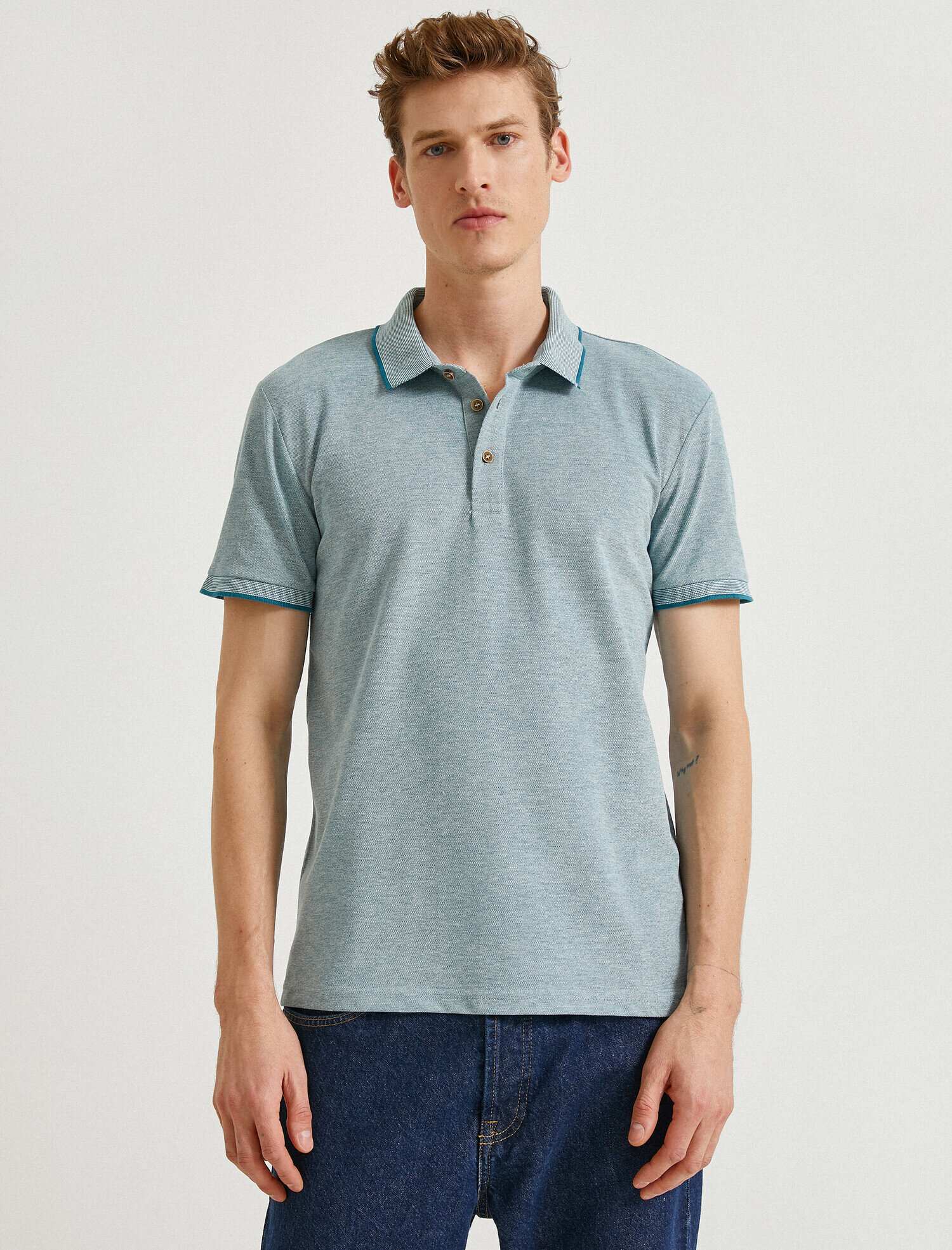   Polo Yaka Tişört Kısa Kollu Pamuklu