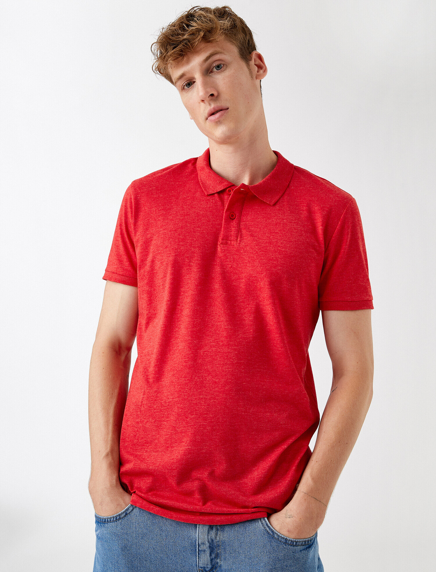   Polo Yaka Tişört Kısa Kollu Düğmeli