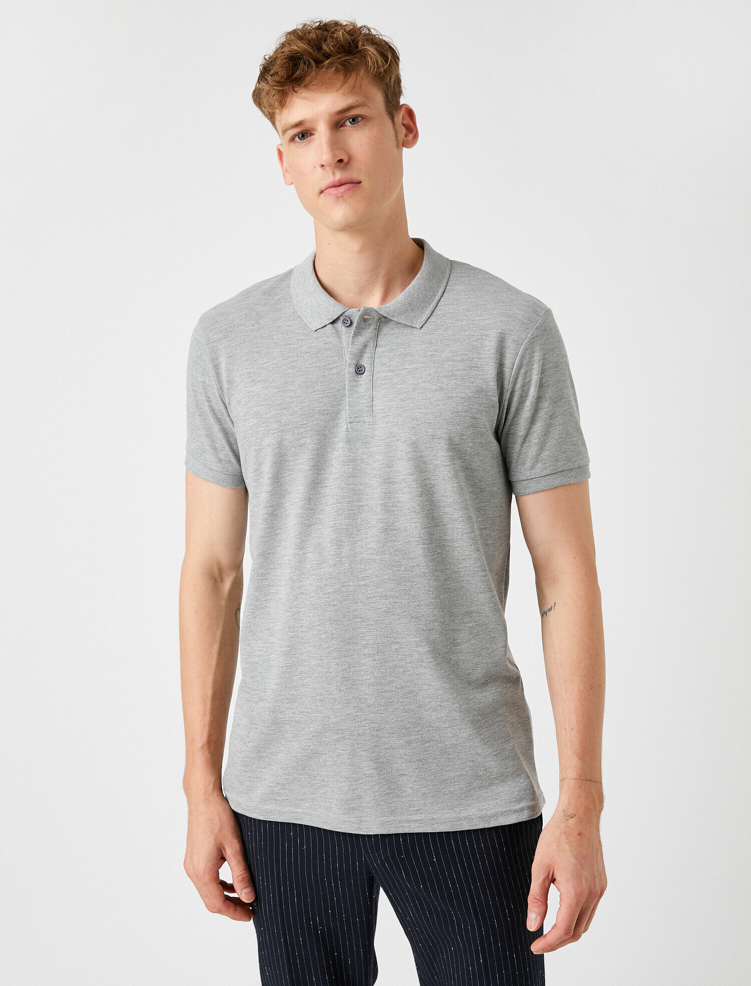   Polo Yaka Tişört Basic Kısa Kollu Pamuklu