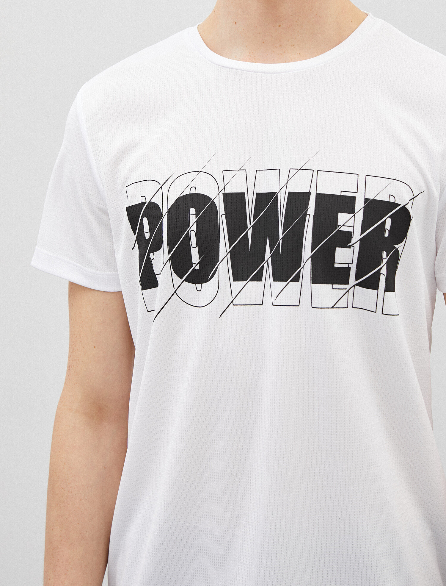   Sloganlı Baskılı Tişört Kısa Kollu Bisiklet Yaka