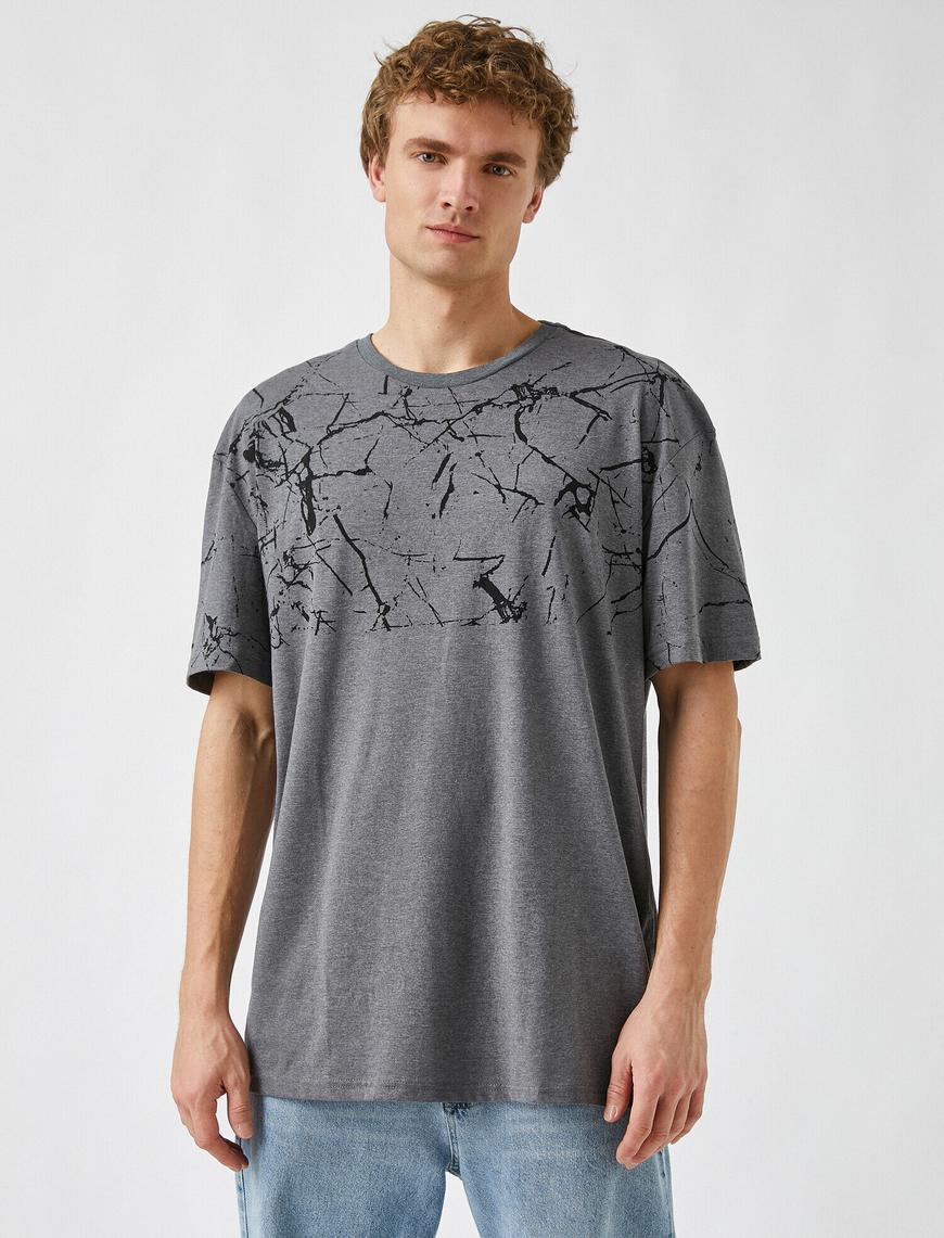   Oversize Desenli Tişört