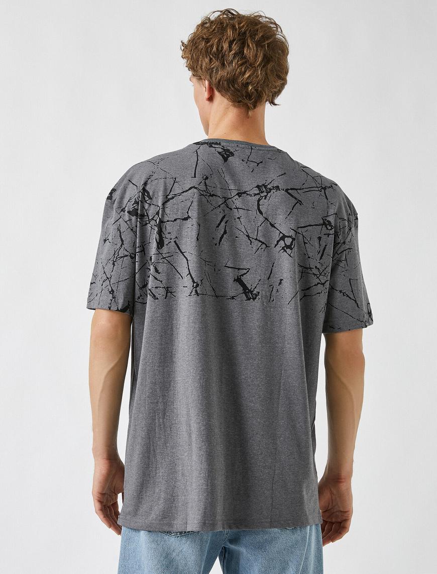   Oversize Desenli Tişört
