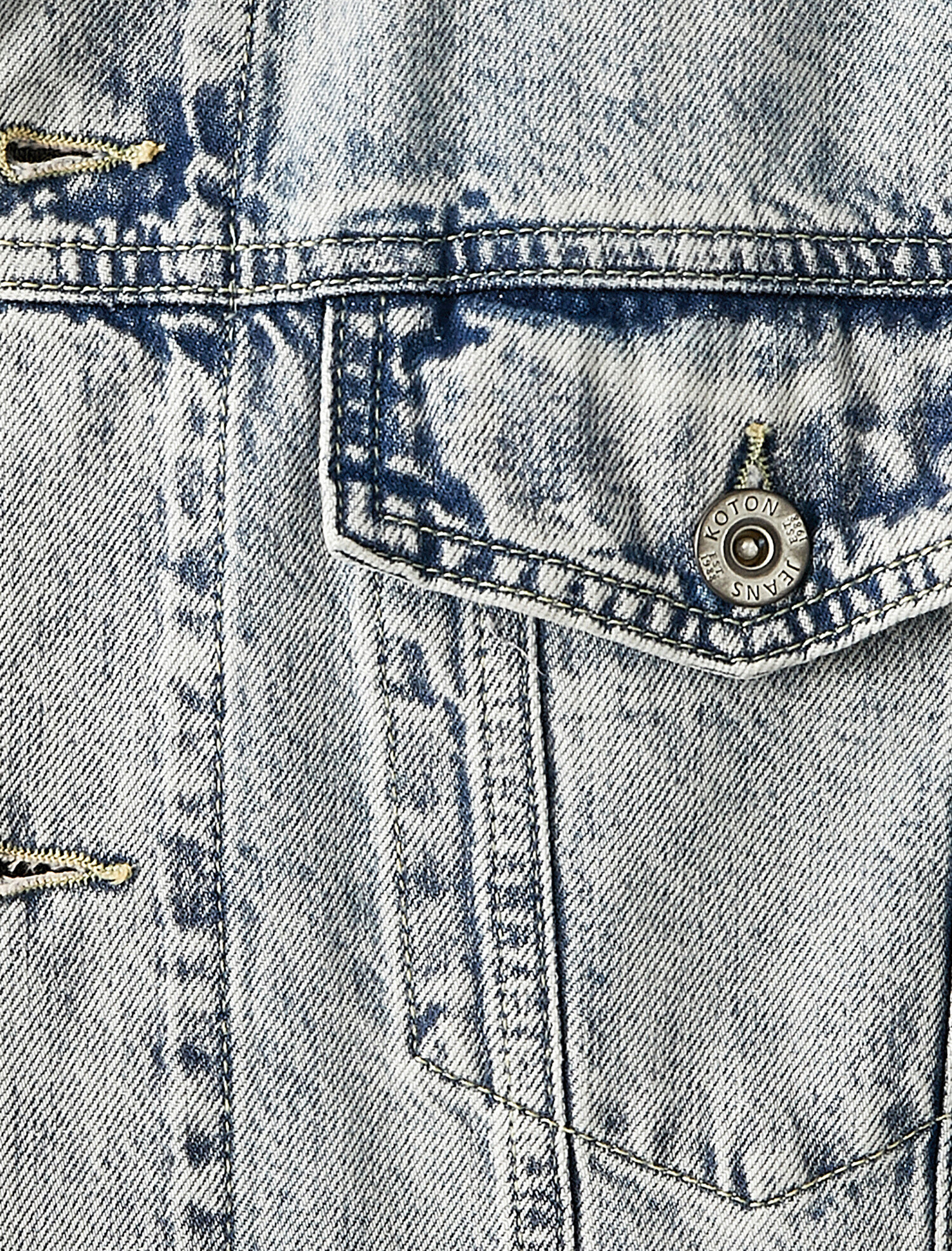   Ağartılmış Kot Ceket Pamuklu