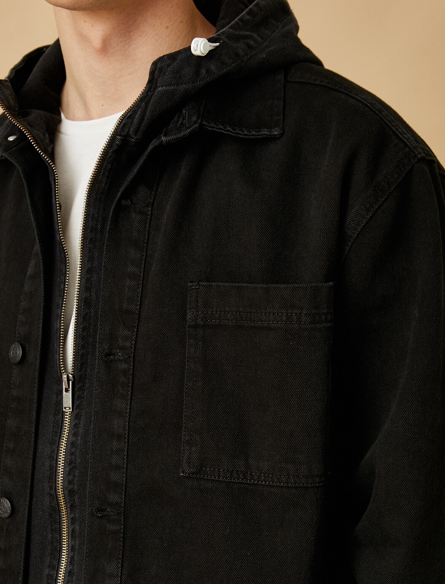   Sırt Baskılı Kot Ceket