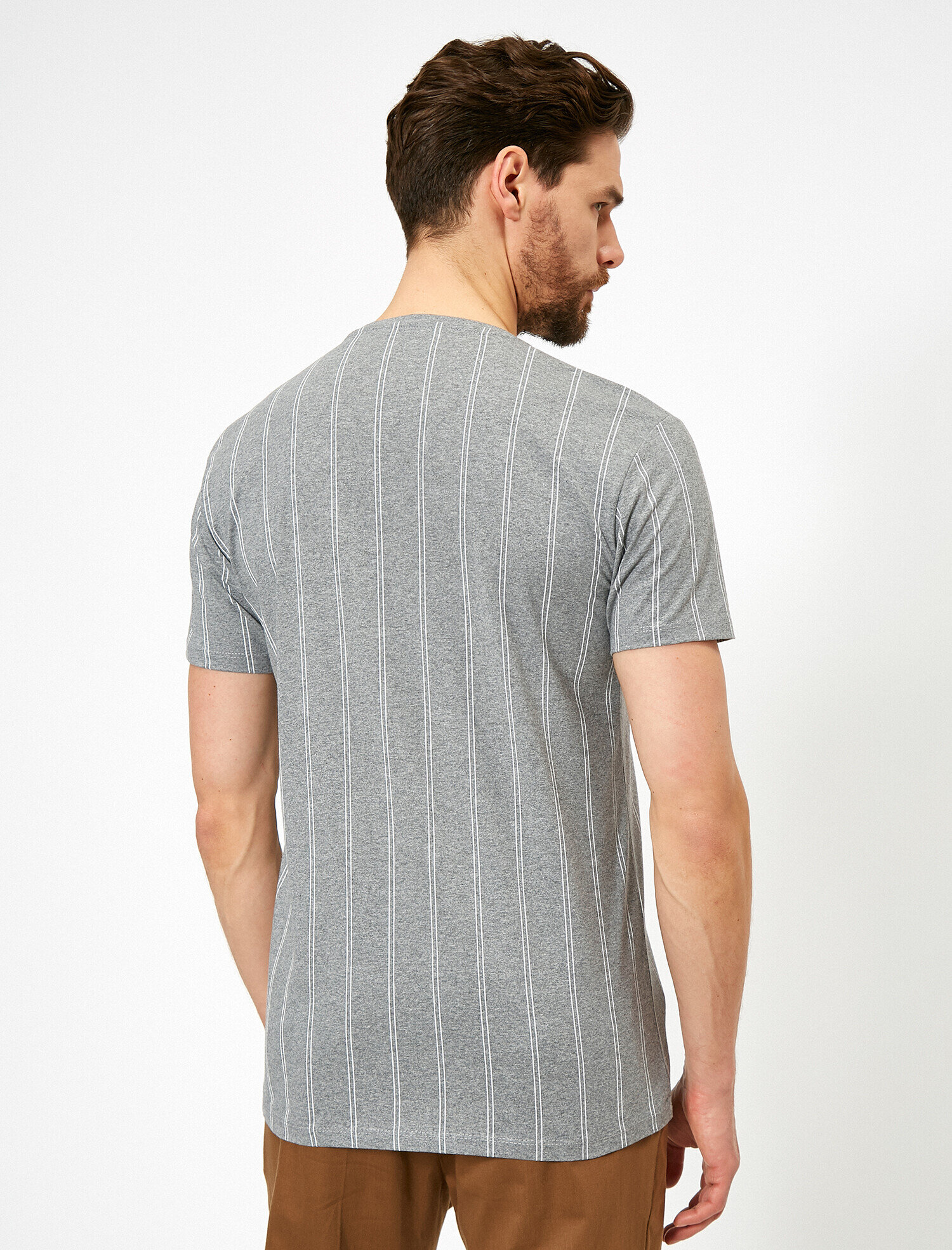   Çizgili Tişört Kısa Kollu