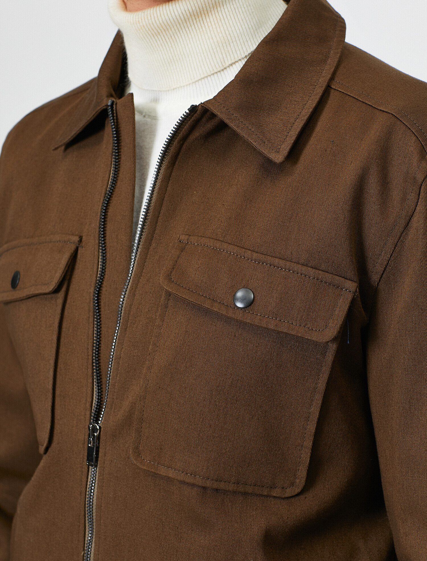   Cep Detaylı Fermuarlı Mont