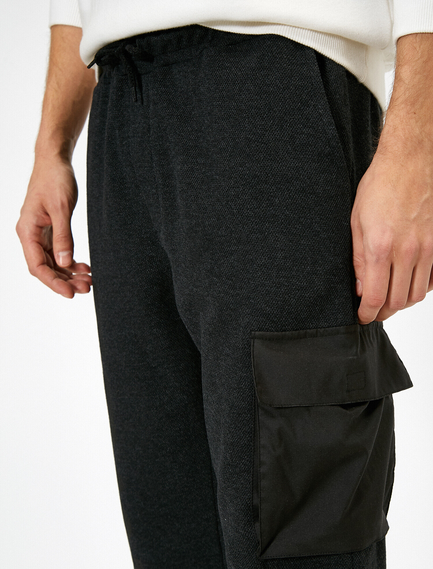   Baskılı Kargo Cepli Beli Bağlamalı Jogger Eşofman Altı