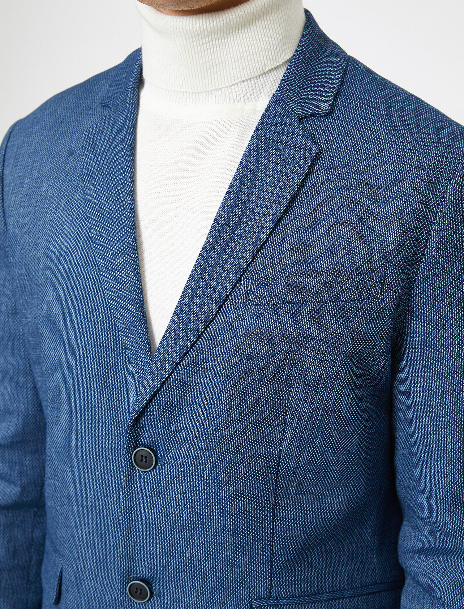 Cep Detaylı Düğmeli Blazer Ceket