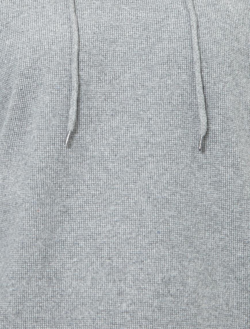   Kapüşonlu Yumuşak Dokulu Basic Sweatshirt