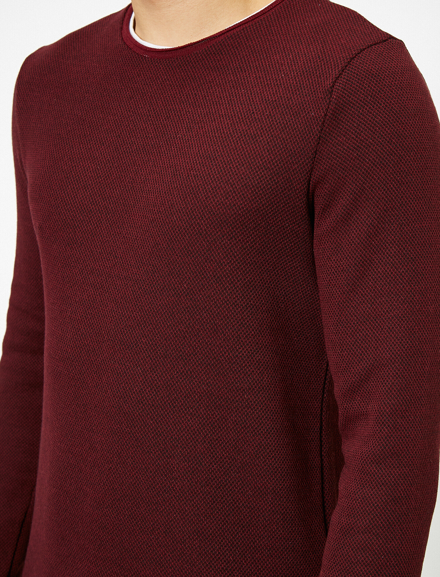   Bisiklet Yaka Slim Fit Basic Kazak