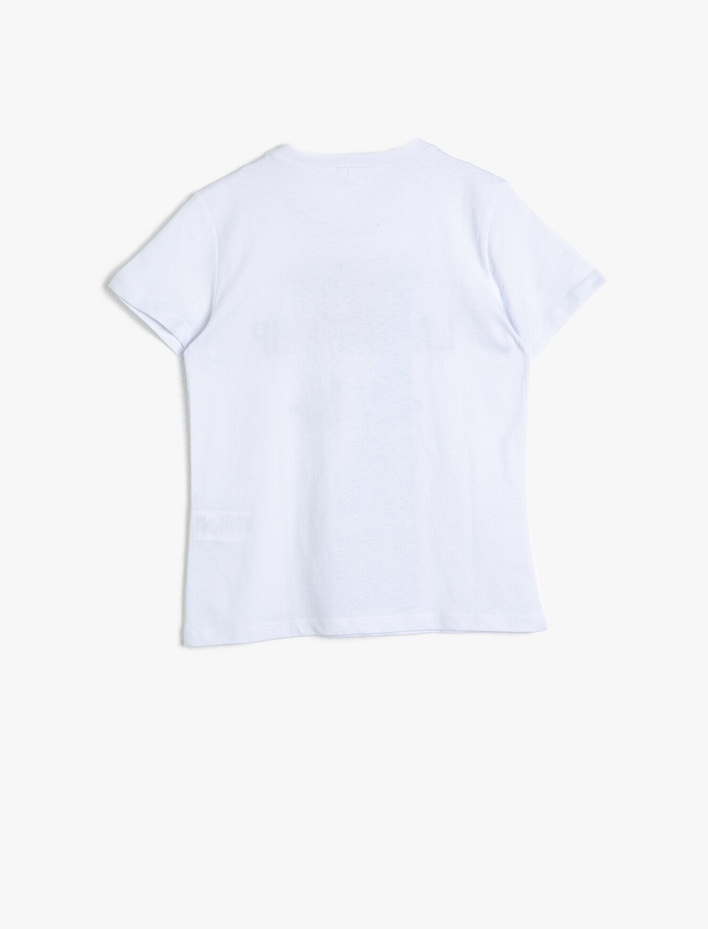 Erkek Çocuk Baskılı Pamuklu Kısa Kollu Bisiklet Yaka Tişört