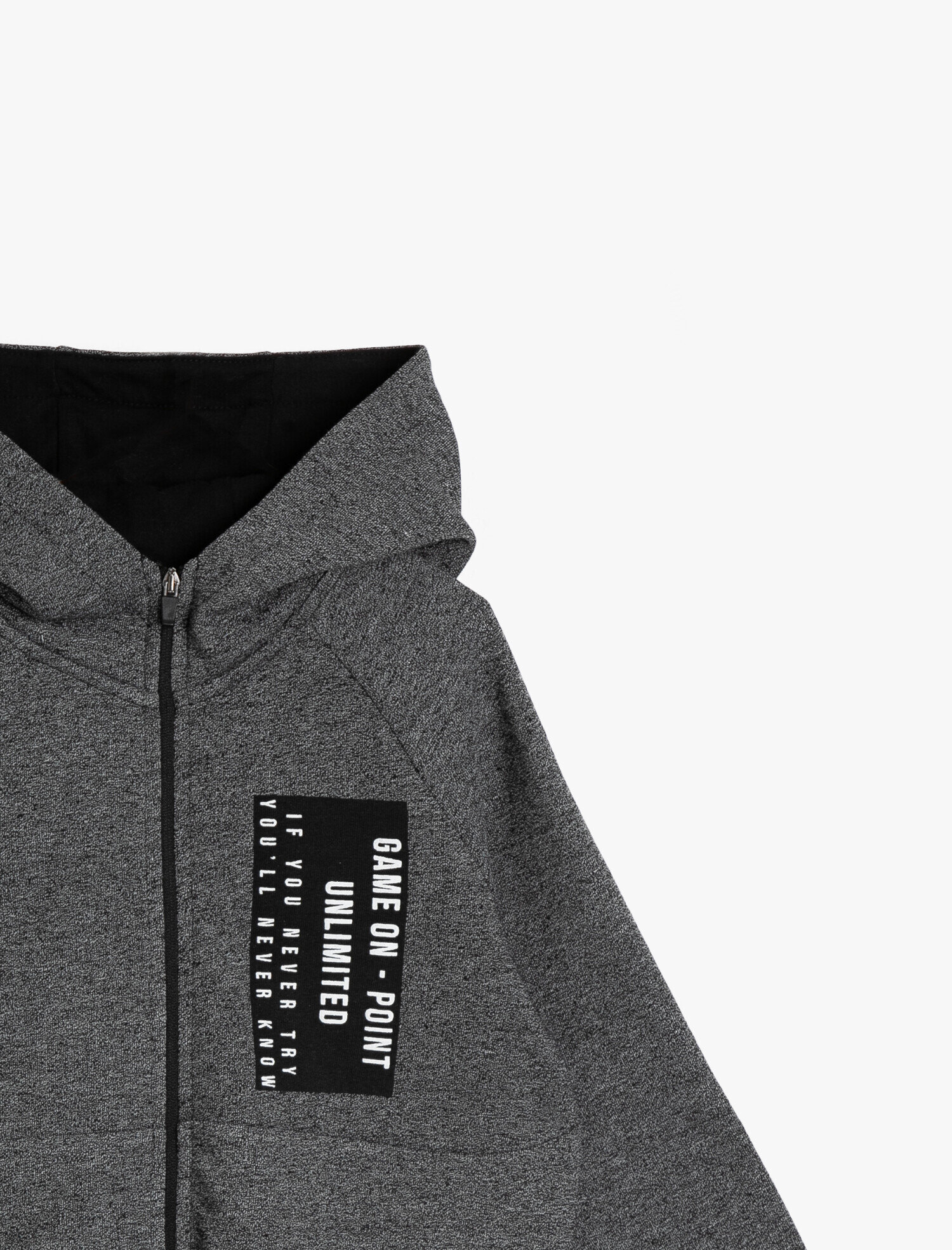  Erkek Çocuk Baskılı Ribanalı Önden Fermuarlı Kapüşonlu Sweatshirt