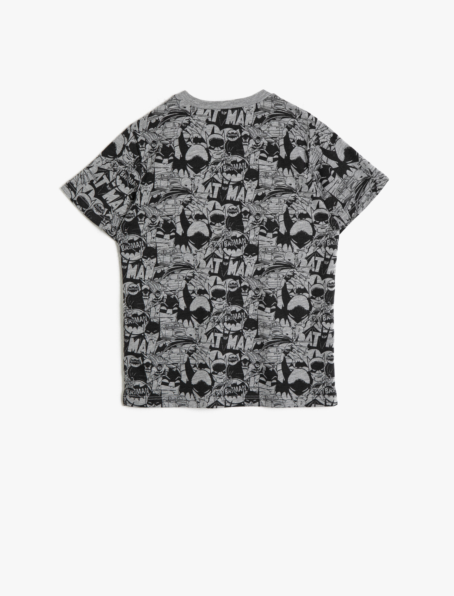  Erkek Çocuk Batman Lisanslı Baskılı Pamuklu Kısa Kollu Bisiklet Yaka Tişört