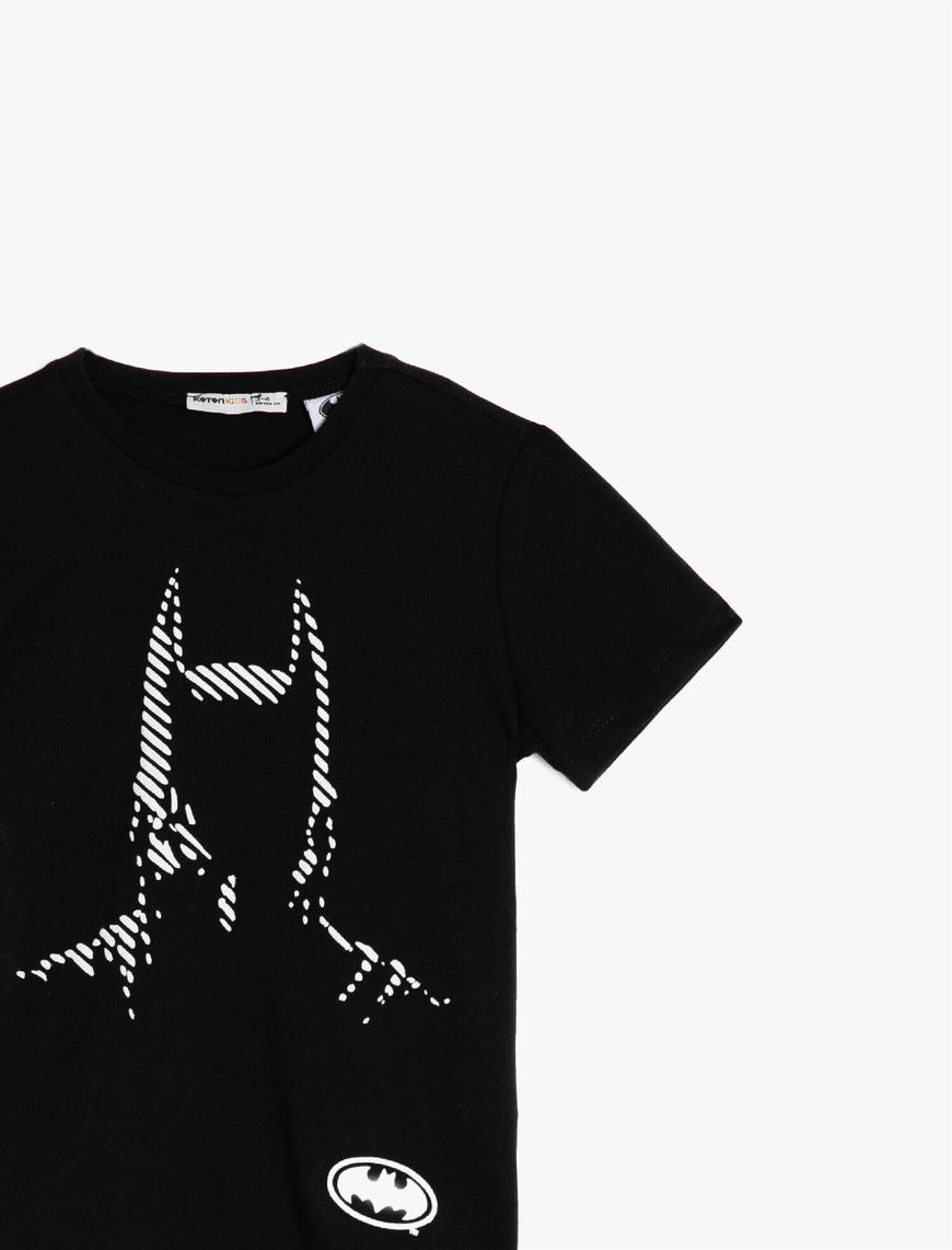  Erkek Çocuk Batman Lisanslı Pamuklu Baskılı Tişört