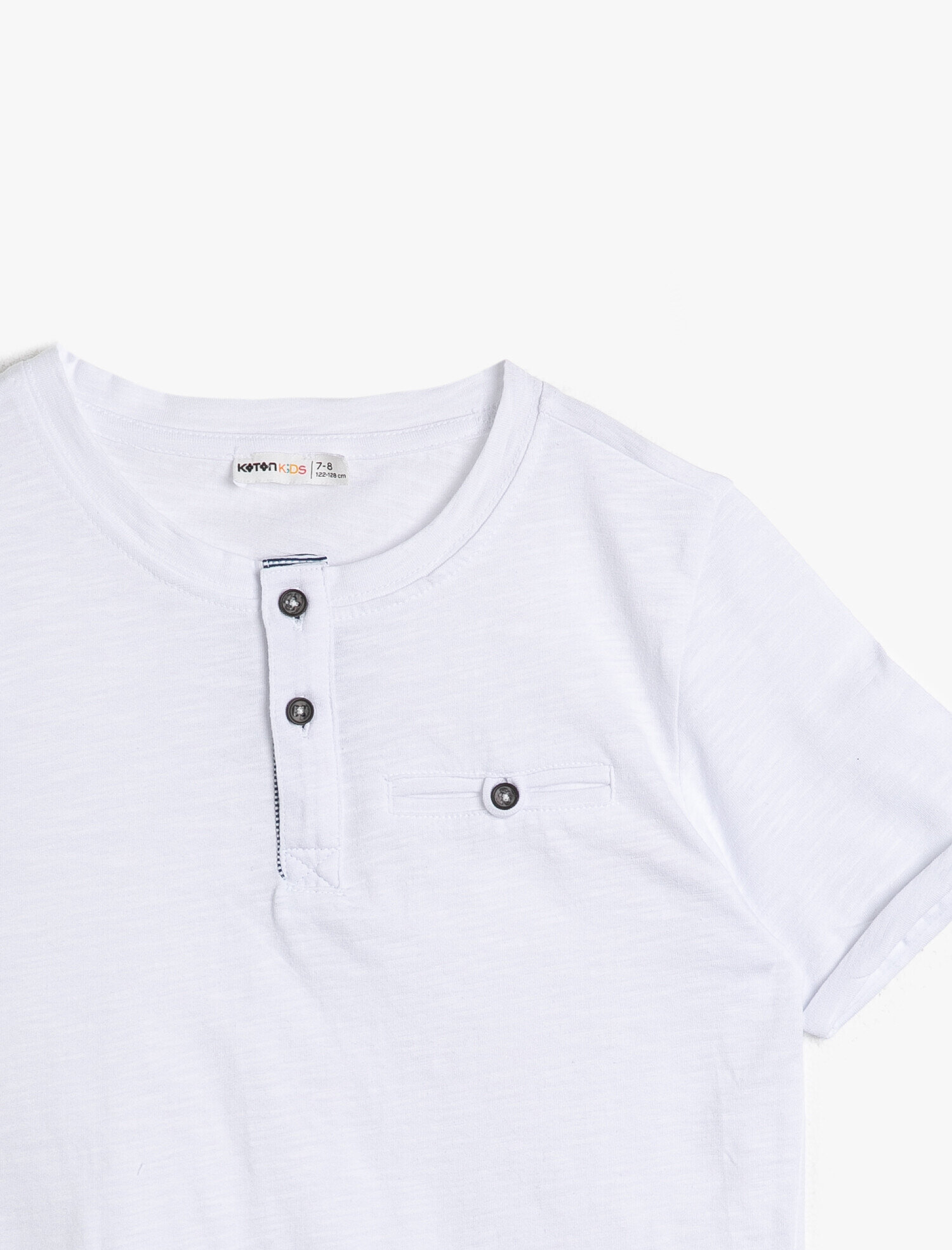  Erkek Çocuk Pamuklu Düğmeli Yaka Düğmeli Cepli Kısa Kollu Tişört