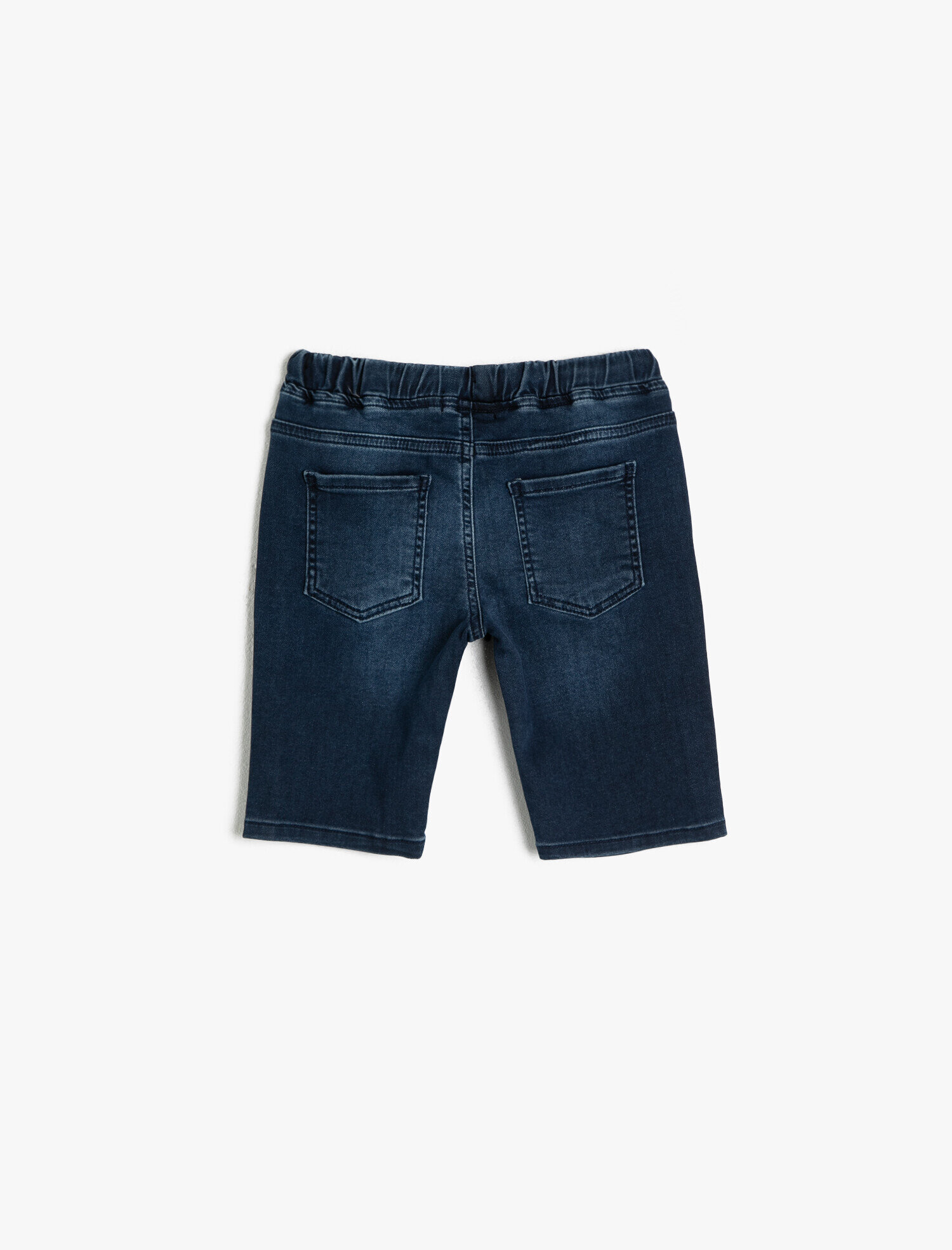  Erkek Çocuk Basic Beli Kordonlu ve Lastikli Rahat Kesim Jean Şort