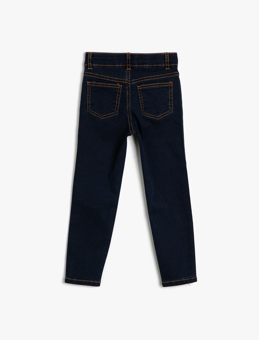  Erkek Çocuk Kot Pantolon Pamuklu Cepli - Regular Jean