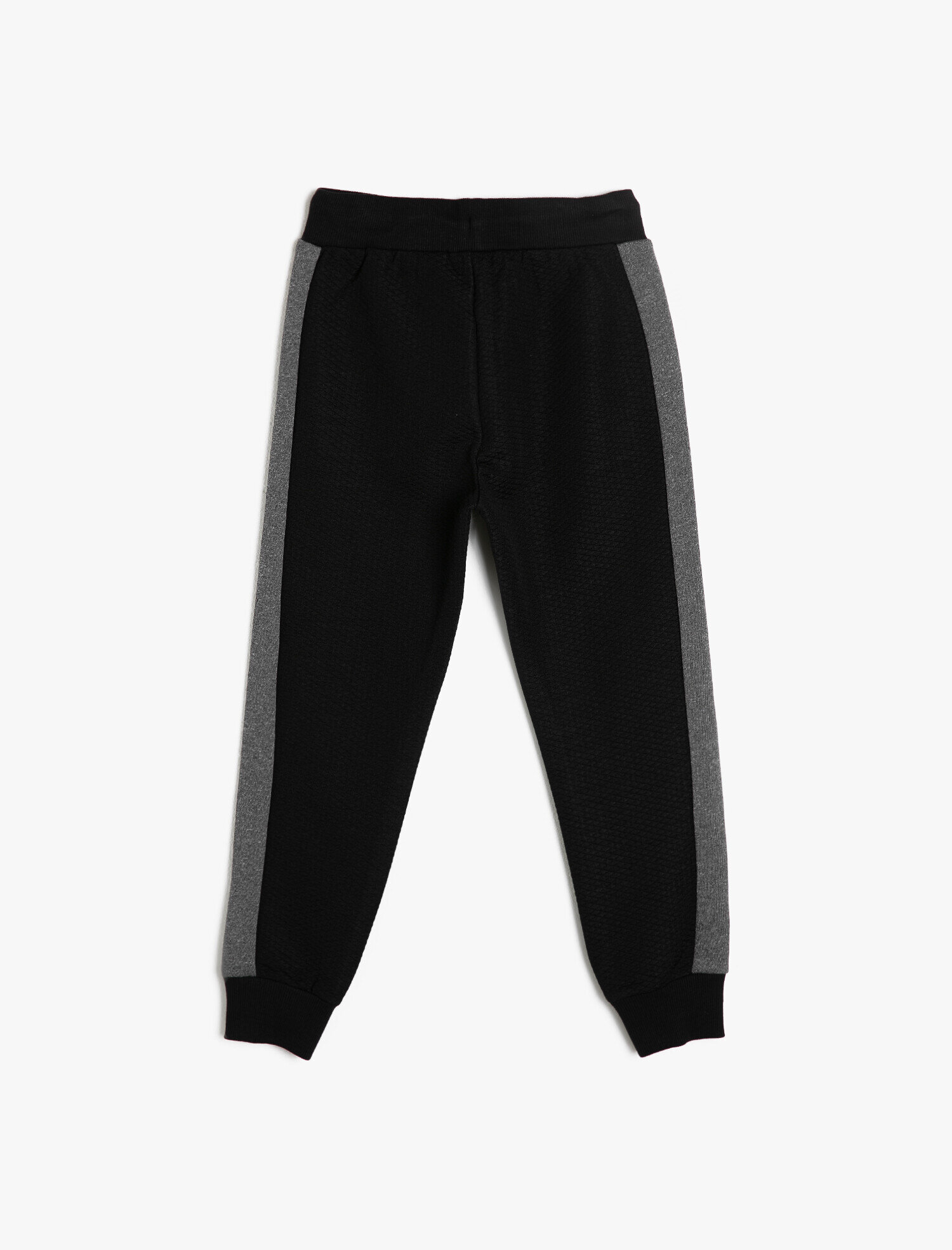  Erkek Çocuk Yanları Kontrast Şeritli Baskılı Beli Kordonlu Jogger Eşofman Altı