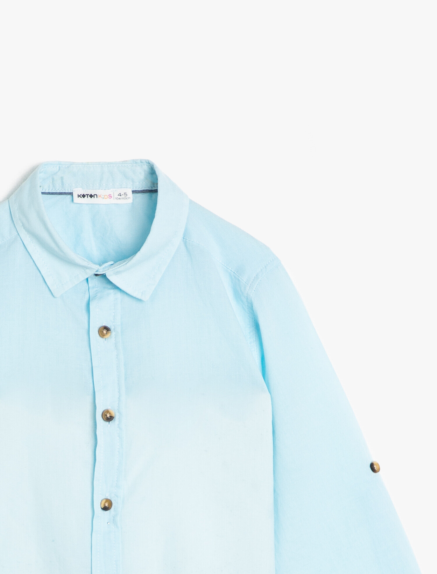  Erkek Çocuk Basic Uzun Ve Katlanabilir Kollu Klasik Yaka Gömlek