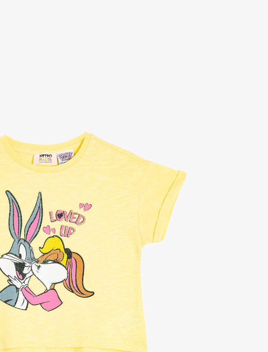  Kız Çocuk Warner Bros Lisanslı Kısa Kollu Bugs Bunny Baskılı Tişört